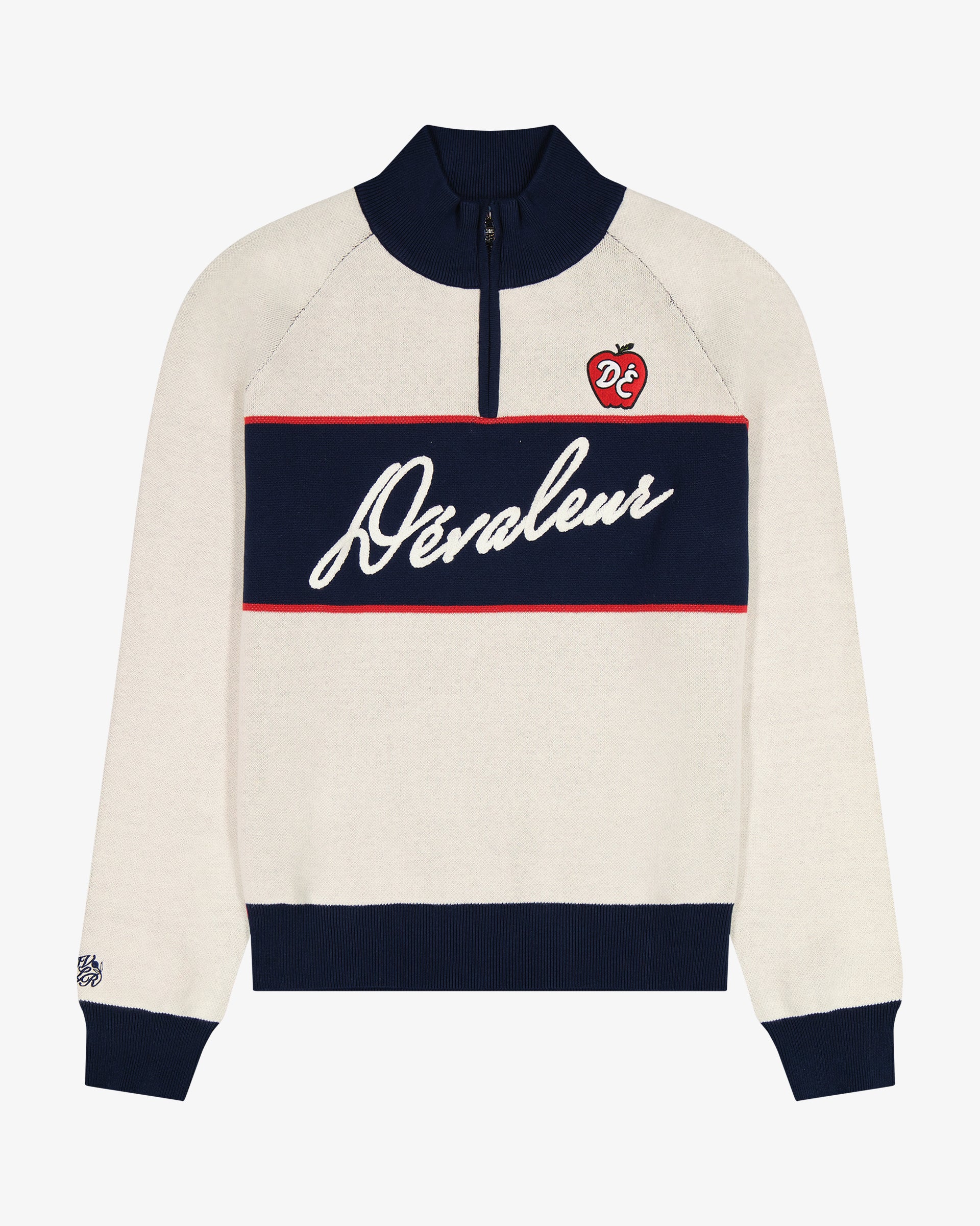 Apple Quarter-Zip Knit Sweater – dévaleurnyc