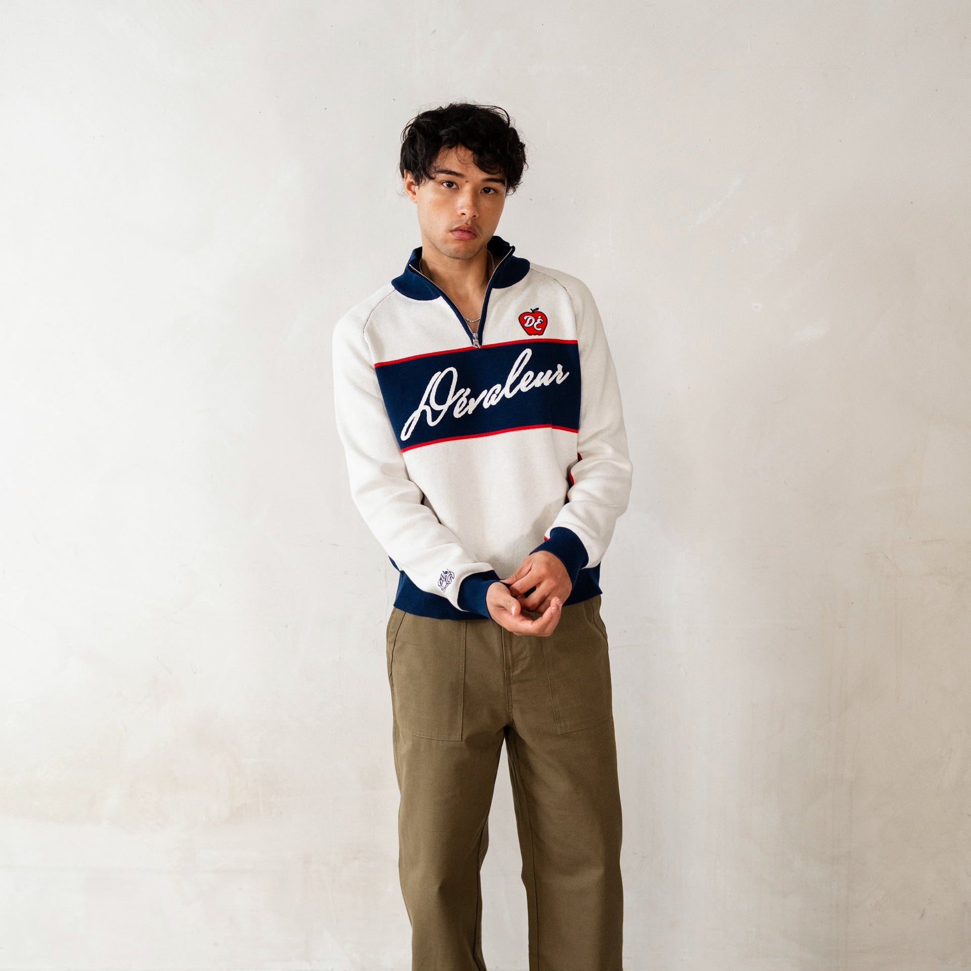 Apple Quarter-Zip Knit Sweater