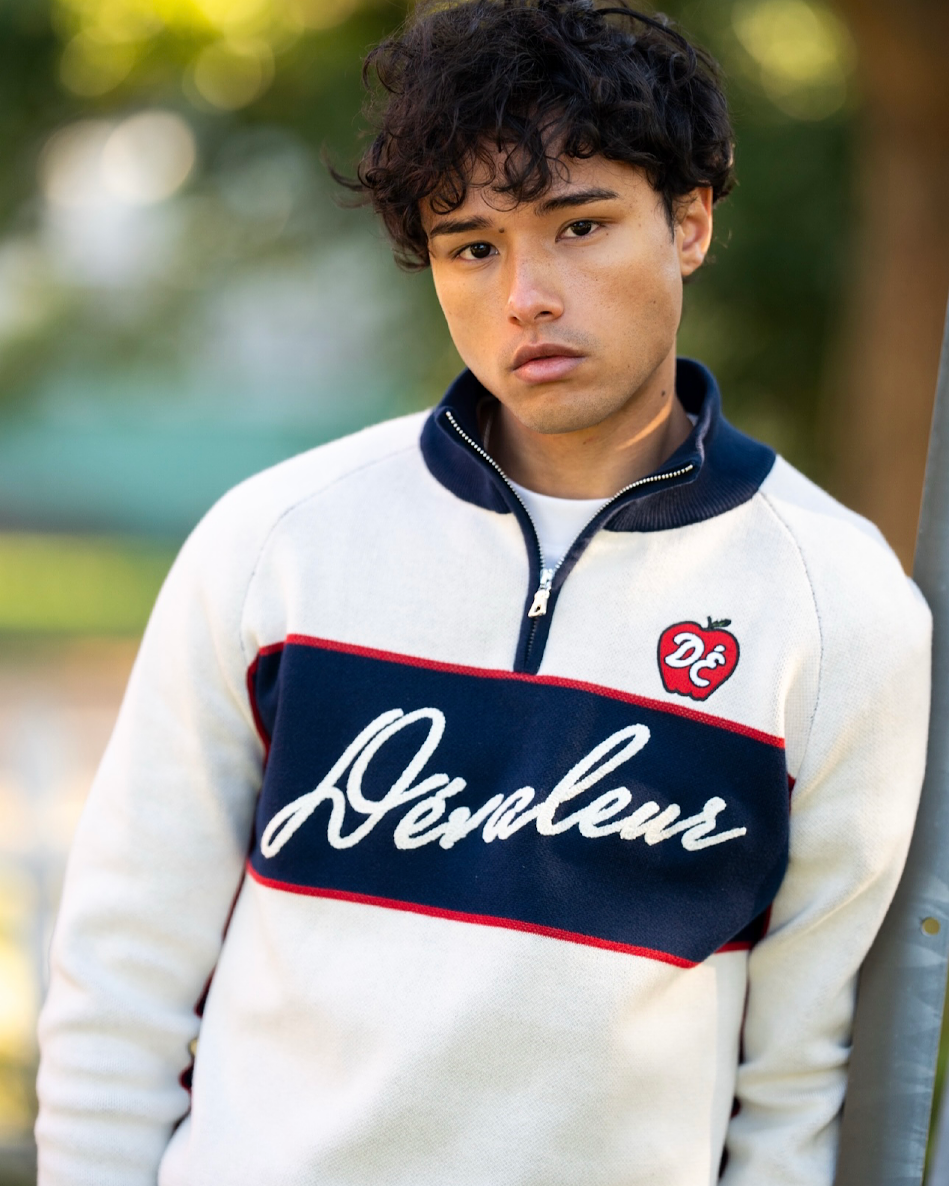 Apple Quarter-Zip Knit Sweater