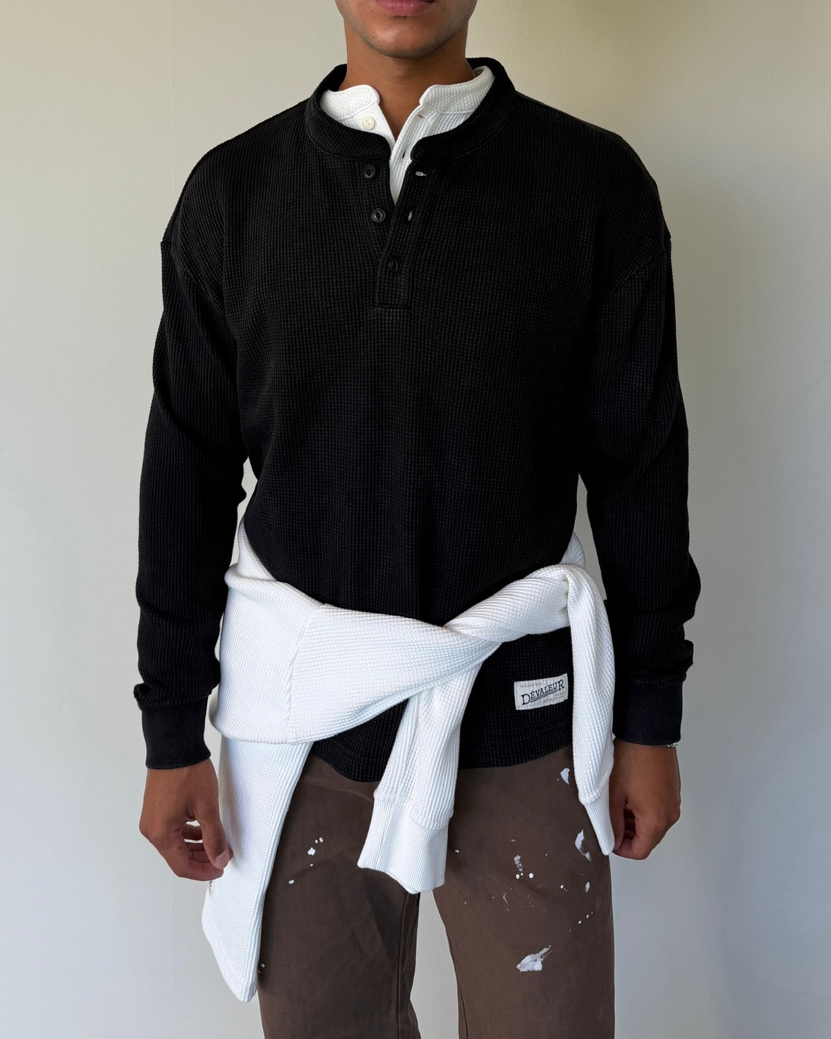 Waffle Knit Henley