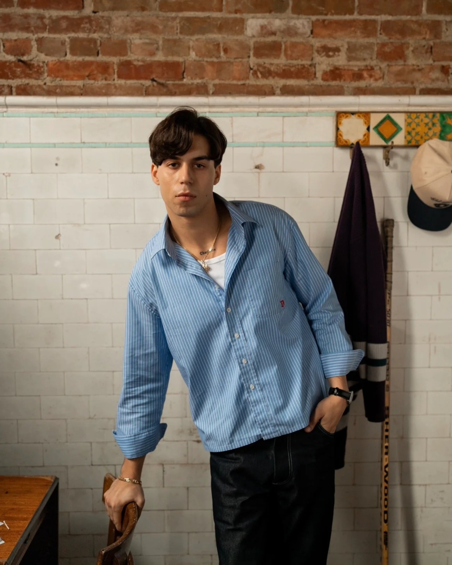 Cropped Striped Button Down